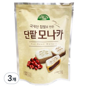 OganicStoy 찹쌀로 만든 단팥 모나카, 112g, 3개