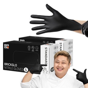 브릭글로 스탠다드 장갑 100p, 블랙, 소(S), 2개