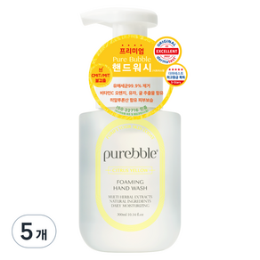 퓨어블 프리미엄 포밍 핸드워시 상쾌한 옐로우 시트러스향 본품, 5개, 300ml