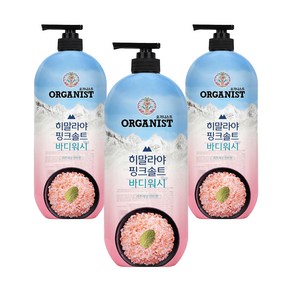 오가니스트 히말라야 핑크솔트 풍성한 거품 산뜻한 바디워시 민트향, 865ml, 3개