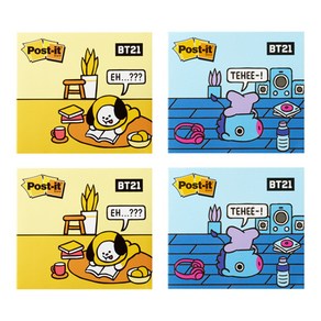 포스트잇 BT21 강한점착용 커버노트 2종 x 2p, 치미, 망, 1세트