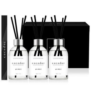 코코도르 화이트라벨 디퓨저 200ml x 3개 + 리드스틱 20p, 숲속새벽공기, 1세트