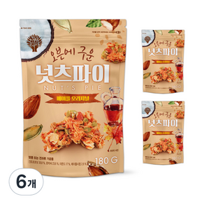 잇츠리얼넛츠 메이플 넛츠파이 오리지날, 180g, 6개