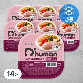 듀먼 강아지 닭가슴살 & 연어 빛나는피모 화식 용기형 7팩 (냉동), 닭, 100g, 14팩