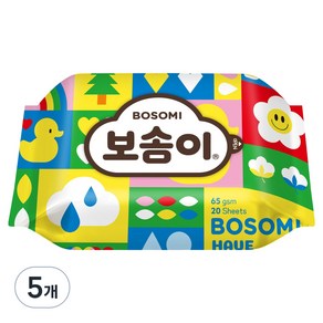 보솜이 펀앤플레이 아기 물티슈, 20매, 5개