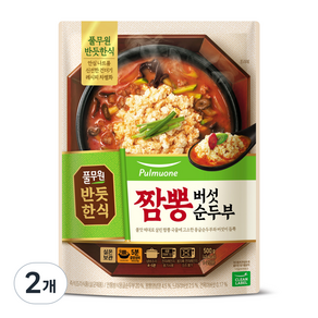 풀무원 반듯한식 짬뽕버섯 순두부, 500g, 2개