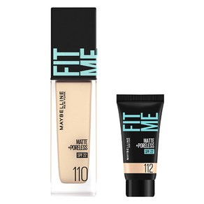 메이블린 핏미 파운데이션 레노 30ml + 미니파운데이션 5ml 세트, 110 포슬린(파운데이션), 112 내추럴 아이보리(미니파운데이션), 1개