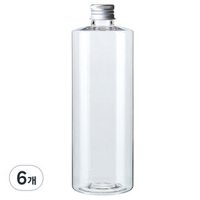 병도매닷컴 AC500 투명 음료용기 알루미늄 실버캡, 500ml, 6개