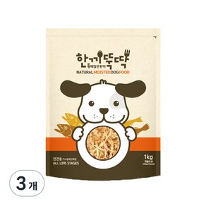 한끼뚝딱 전연령용 황태담은 한끼 소프트 사료, 소, 1kg, 3개