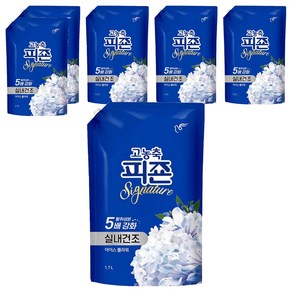 피죤 고농축 실내건조 시그니처 섬유유연제 아이스플라워 리필, 1.7L, 6개