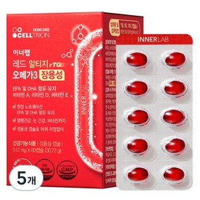 이너랩 레드 알티지 오메가3 장용성, 60정, 5개