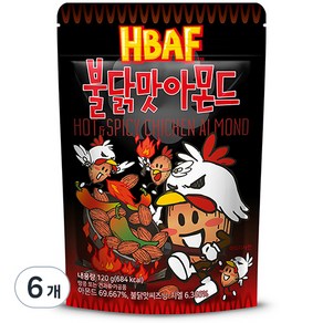 바프 불닭맛 아몬드, 120g, 6개