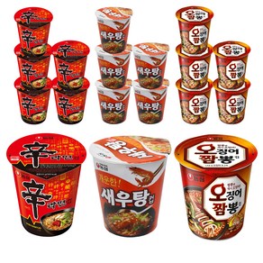 농심 신라면 컵 65g 6p + 오징어짬뽕 컵 67g 6p +새우탕 컵 67g 6p