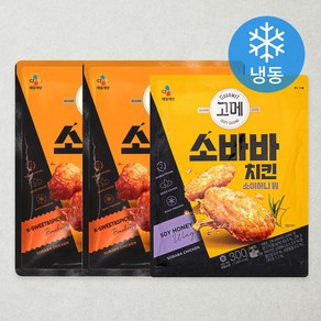 고메 소바바 치킨 양념 순살 375G 2P + 소이허니 윙 300g (냉동), 1세트