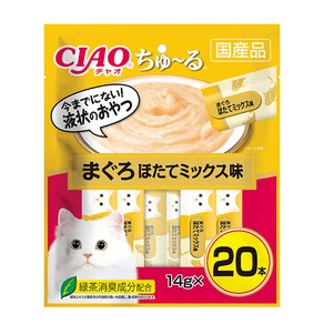 챠오 이나바 고양이 츄르 20P, 참치 + 가리비 혼합맛, 280g, 1개