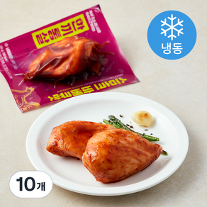 한끼통살 소스 닭가슴살 스모크 바베큐맛 (냉동), 100g, 10개