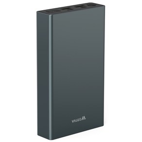 밸류엠 100W PPS 초고속 충전 PD 메탈 보조배터리 20000mAh 멀티단자 + 60W C to C 케이블 세트, VM-PM20CPQ