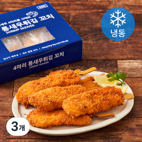 지엔씨푸드 4마리 통새우튀김 꼬치 (냉동), 400g, 3개