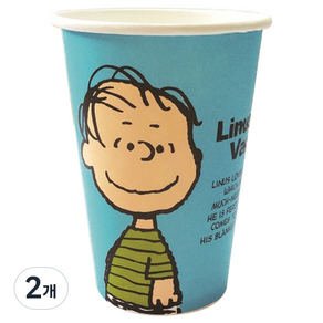 PEANUTS 컬러종이컵 390ml 블루(라이너스), 2개