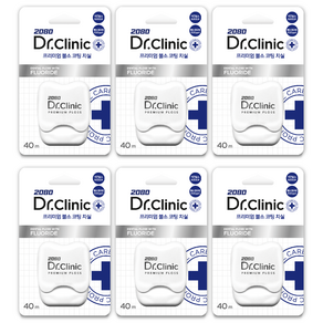 2080 닥터크리닉 프리미엄 불소코팅 치실 40m, 1개입, 6개