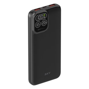 스카이 필 PD10 LCD 디스플레이10000mAh 고속 충전 보조배터리 22.5W, SKY-PD10, 블랙