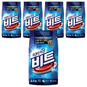 비트 분말세제 일반용 리필, 3.2kg, 5개