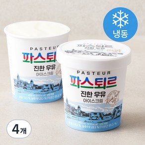 파스퇴르 진한 우유 아이스크림 (냉동), 474ml, 1개입, 4개