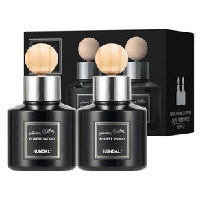 쿤달 퍼퓸 아로마 에디션 차량용 디퓨저 75ml 2개 + 우드볼스틱 2개, 포레스트우드, 1개