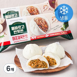 올반 매콤제육찐빵 (냉동), 360g, 6개