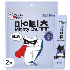 마이티펫 고양이 짜먹는 스틱 간식 30p, 참치맛, 360g, 2팩