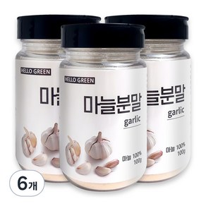 헬로우그린 국산 마늘 분말 통, 100g, 6개