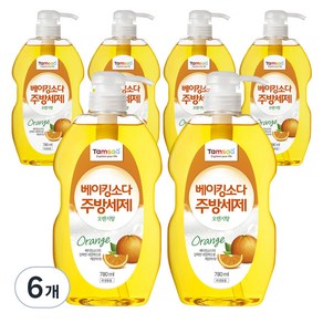 탐사 베이킹소다 주방세제 오렌지향, 780ml, 6개