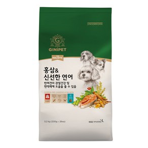 지니펫 강아지 홍삼 앤 신선한 연어 기능성 사료, 관절+장건강, 5.2kg, 1개