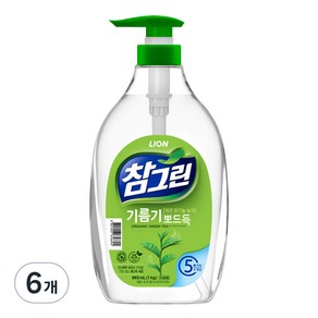 참그린 레몬 녹차 뽀드득 어드밴스 주방세제, 1kg, 6개