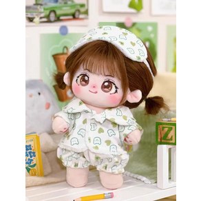모카돌 무속성 20cm 솜인형 뽀송 파자마 상의 + 하의 + 안대 세트, 그린, 1세트