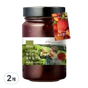 ORGA 유기농 육보 딸기잼, 600g, 2개