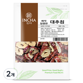 인차 바삭 달콤한 대추칩, 400g, 2개