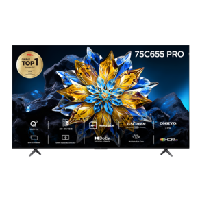 TCL 4K QLED PRO 로컬디밍 스마트TV, 189cm(75인치), 75C655 PRO, 벽걸이형, 방문설치