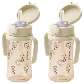 베베락 국내 제조 아이와 PPSU 원터치 빨대컵 270ml, 2개, 크림