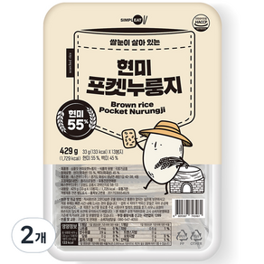 심플잇 현미포켓누룽지, 429g, 2개