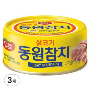 동원 라이트 스탠다드 참치, 250g, 3개