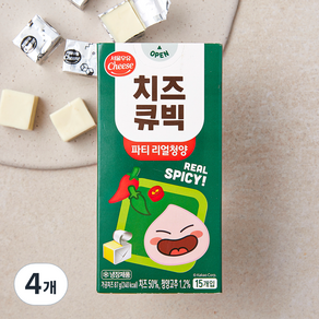 서울우유 치즈큐빅 파티 리얼청양, 87g, 4개