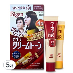 비겐크림톤 염색제 40g, 4G 자연밤색, 5개