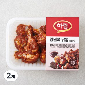 하림 양념쏙 닭봉 윗날개 매콤한맛, 400g, 2개