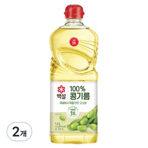 백설 콩기름, 1.5L, 2개