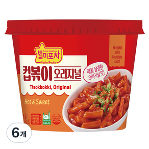 몽고식품 별미포차 컵볶이 오리지널, 135g, 6개