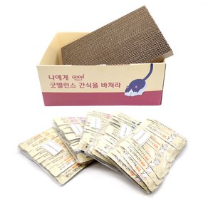 굿밸런스 짜먹는 고양이 간식 플러스 200p + 스크래쳐 박스 세트, 1세트, 2.4kg