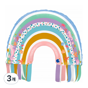 그라보 은박풍선 마리타임레인보우, 혼합색상, 3개
