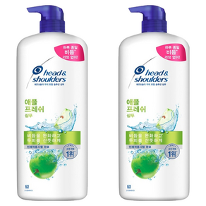 헤드앤숄더 애플 프레쉬 샴푸 깨끗하고 상쾌한 향, 1.2L, 2개