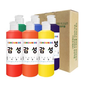 스노우키즈 감성물감 색감교육용 핑거페인트, 250ml, 6색